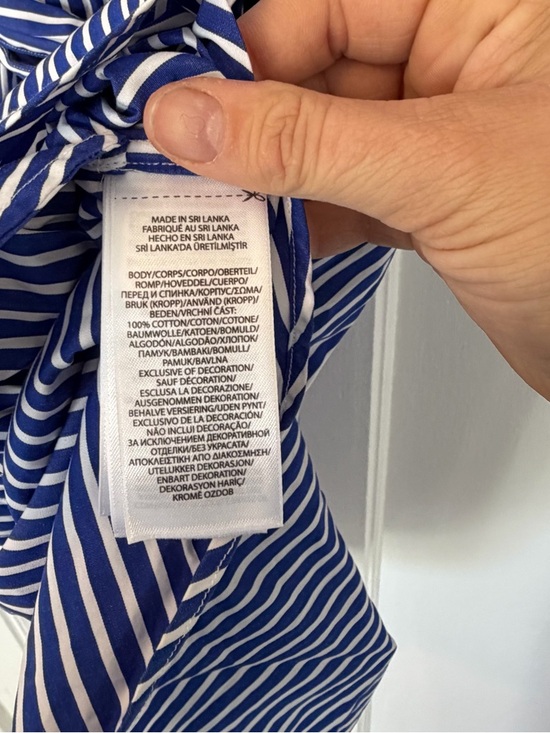 Ralph Lauren Blue and White Striped Long-Sleeve Shirt Dress - Picture 3 of 7